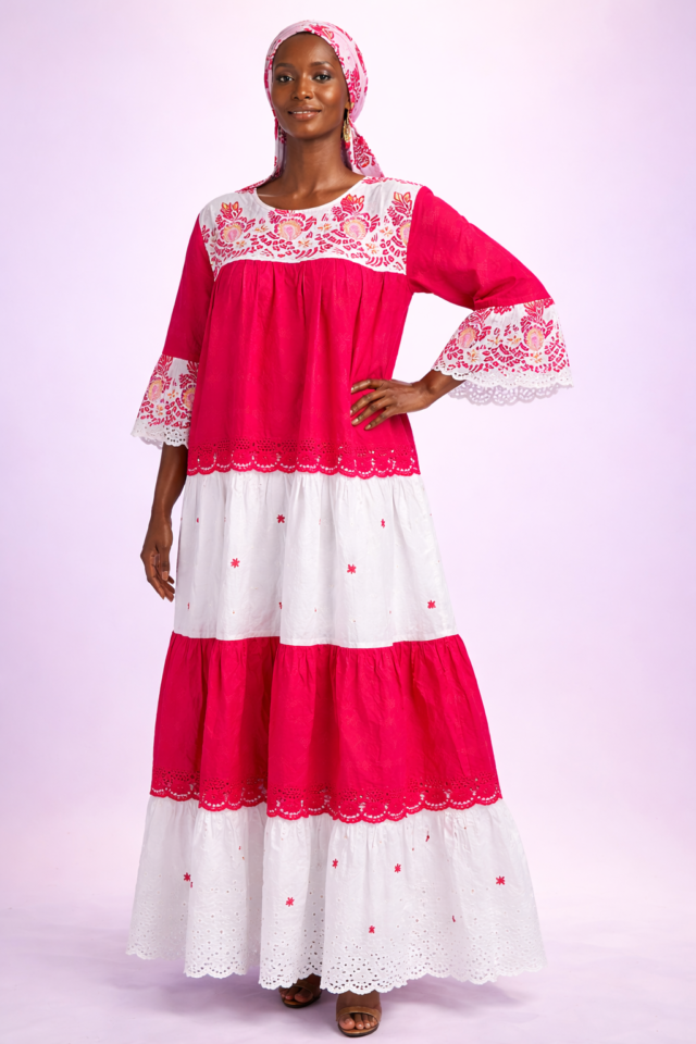 Robe motif Rouge Blanc