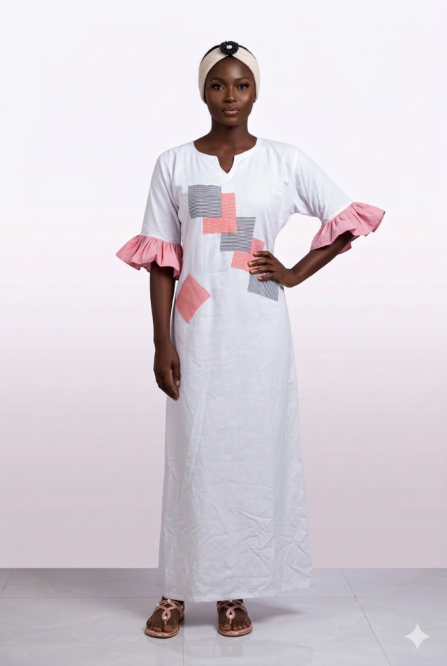 L'Éclat Géométrique – Robe Longue "Modernité & Tradition"